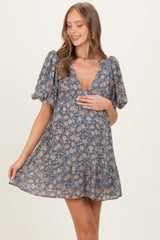 Jade Floral V-Neck Maternity Mini Dress
