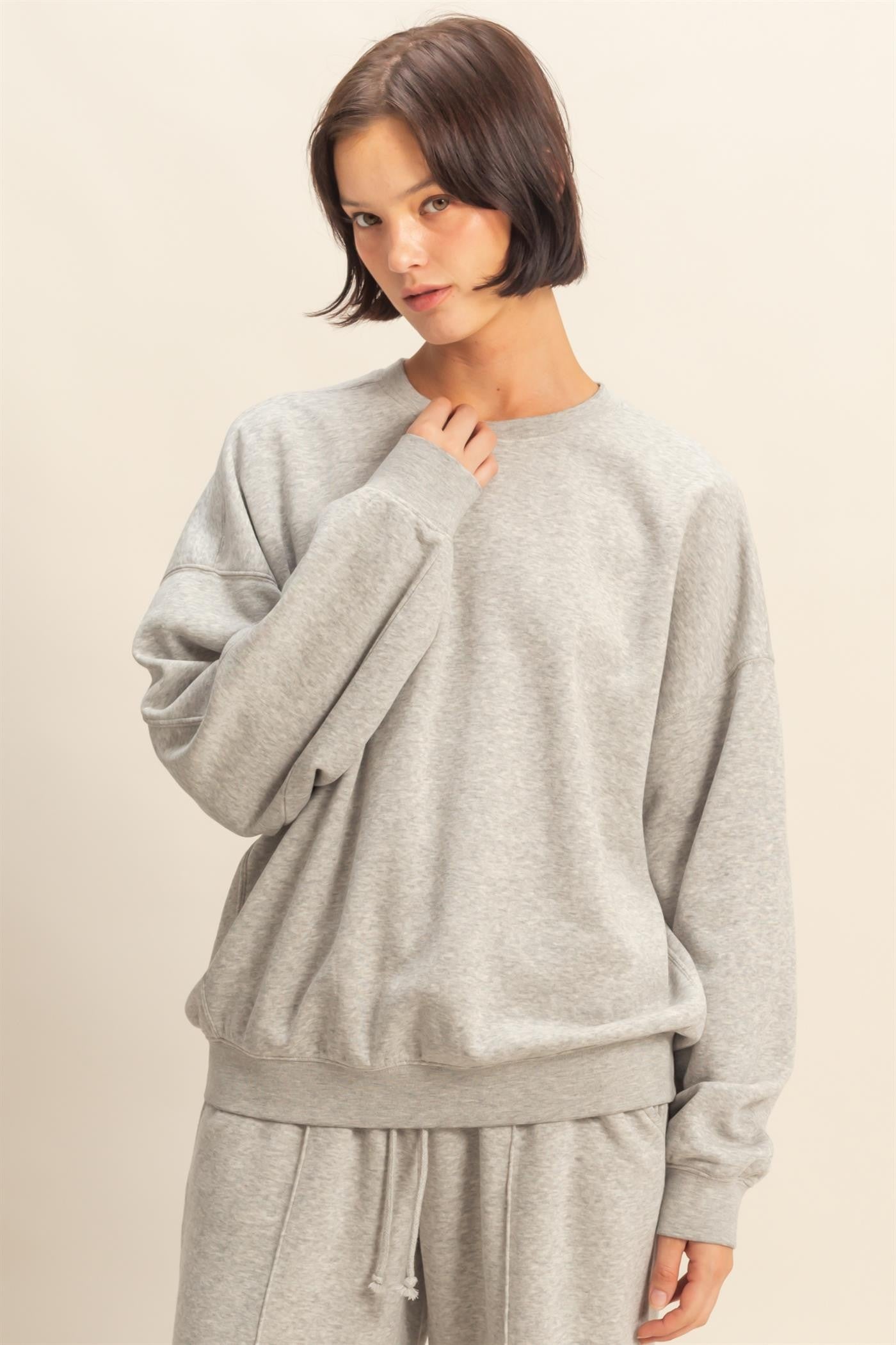 Heather Gray Long Sleeve Maternity Sweatshirt