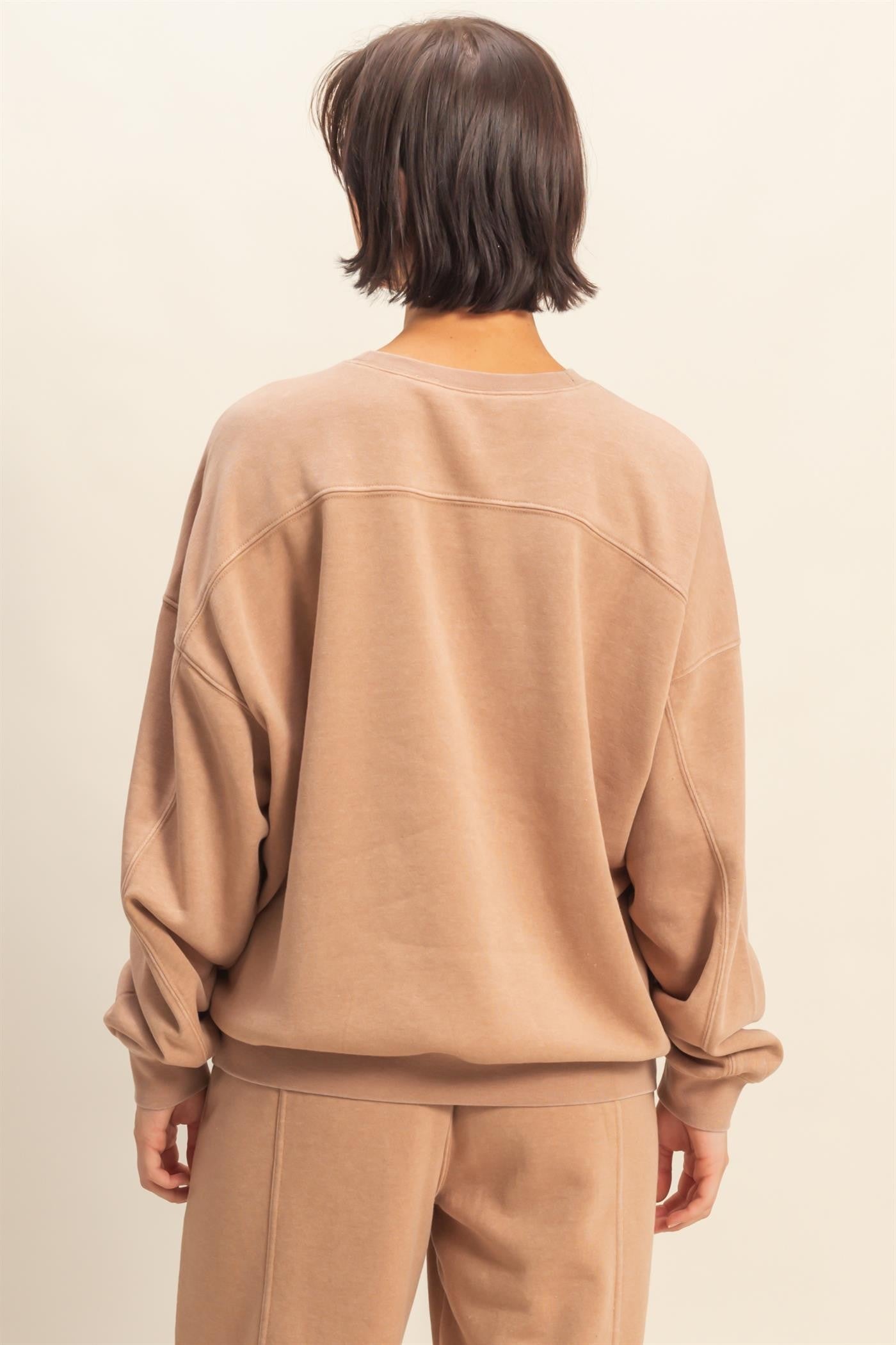 Beige Long Sleeve Sweatshirt