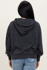 Black Drop Shoulder Long Sleeve Oversized Hoodie