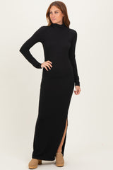 Black Turtleneck Top Maxi Skirt Set