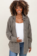 Black Gingham Maternity Button Down Shirt