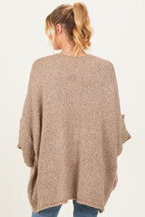 Mocha Oversized Cuffed Sleeve Maternity Cardigan