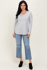 Heather Grey Inner Layer Nursing Long Sleeve Top