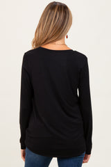 Black Inner Layer Maternity/Nursing Long Sleeve Top