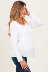 Ivory Inner Layer Maternity/Nursing Long Sleeve Top