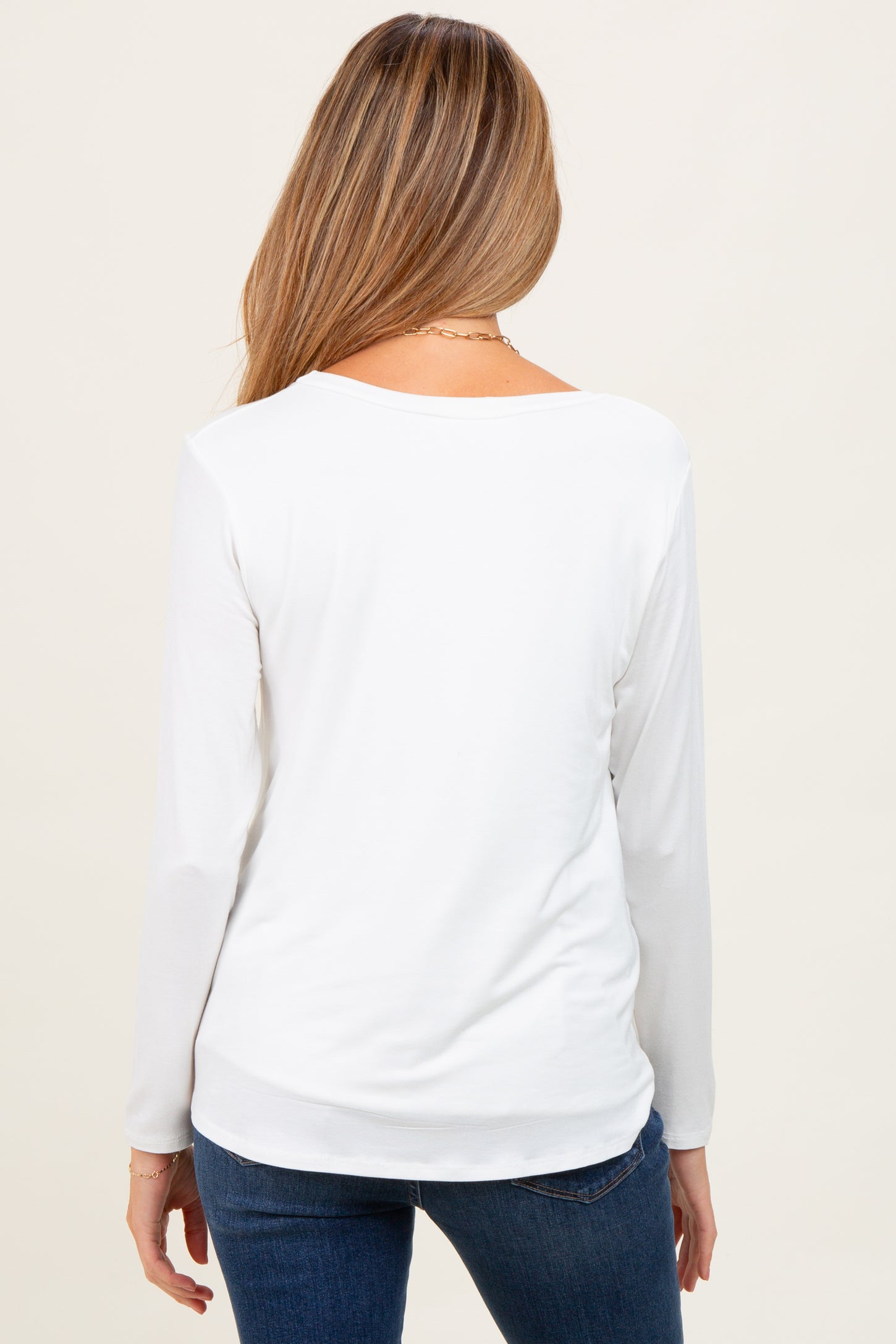 Ivory Inner Layer Maternity/Nursing Long Sleeve Top