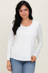 Ivory Inner Layer Maternity/Nursing Long Sleeve Top
