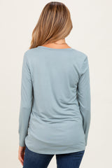 Light Olive Inner Layer Maternity/Nursing Long Sleeve Top