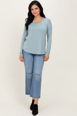 Light Olive Inner Layer Nursing Long Sleeve Top