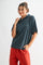 Navy Hooded Short Sleeve Top