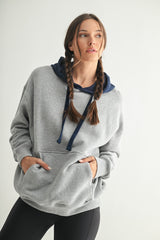 Navy Heather Grey Colorblock Hoodie