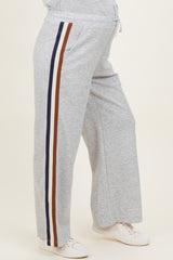 Heather Grey Contrast Trim Maternity Sweatpants