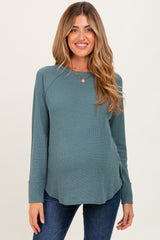 Jade Baby Waffle Knit Long Sleeve Maternity Top