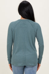 Jade Baby Waffle Knit Long Sleeve Top