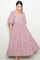 Red PlaidBubble Sleeve Dress