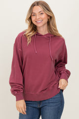 Burgundy French Terry Hooded Sweatshirt