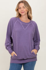 Lavender Vintage Wash French Terry Pullover
