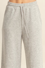 Heather Grey Flowy Knit Drawstring Pants