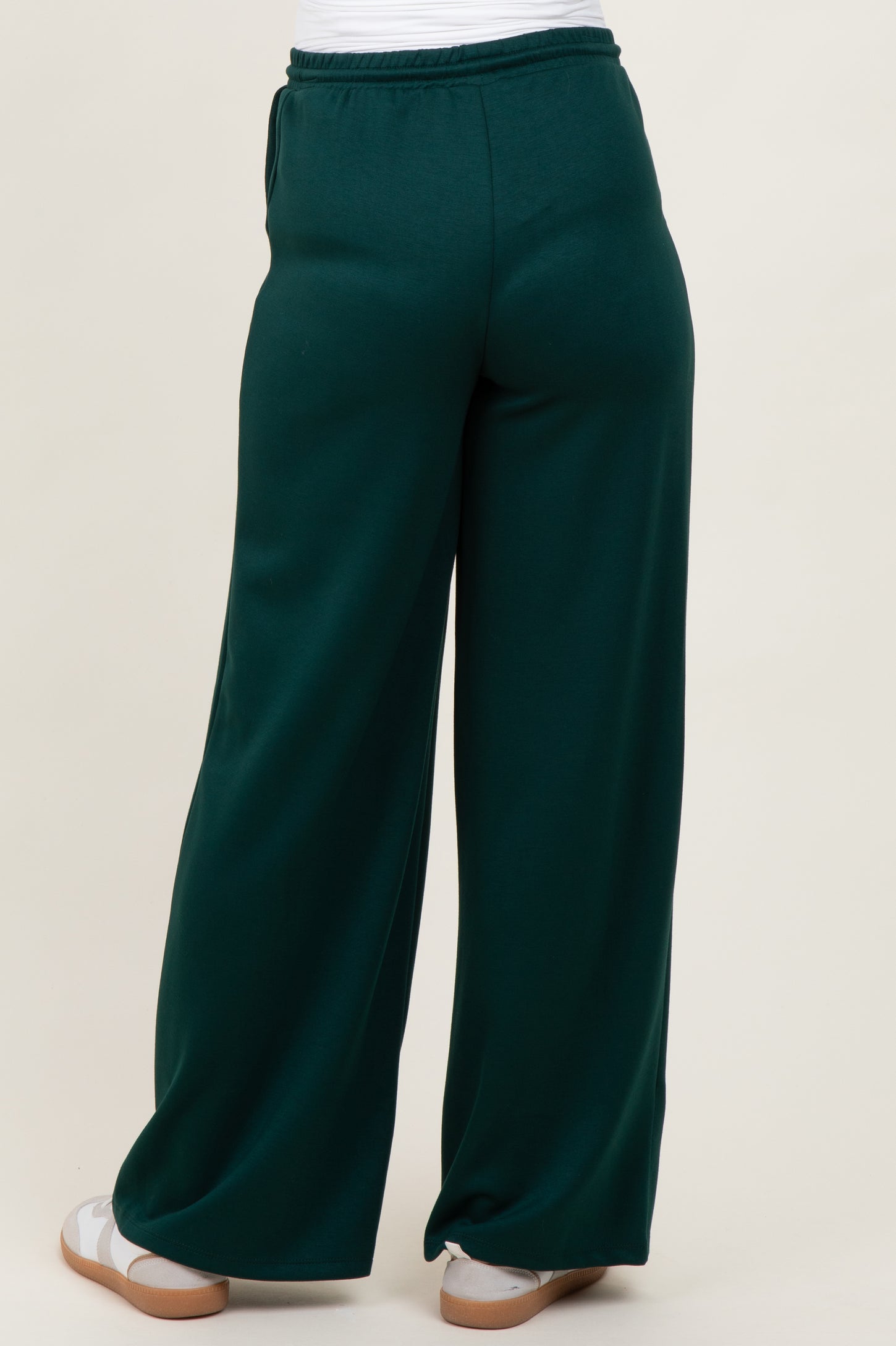 Forest Green Flowy Knit Drawstring Maternity Pants