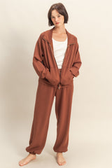 Camel Scuba Drawstring Waist Relaxed Jogger Sweatpants