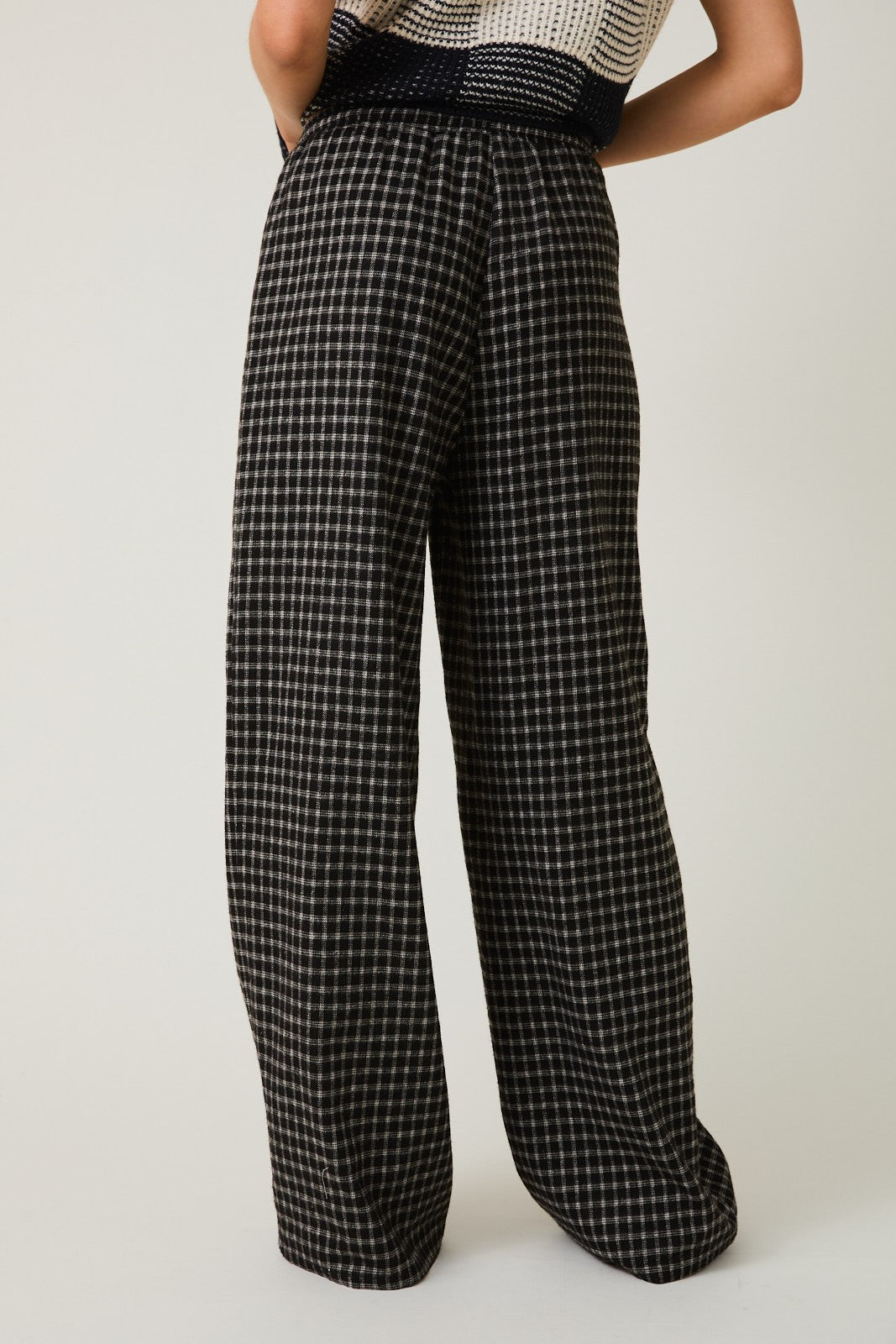 Black Plaid Drawstring Flannel Pants