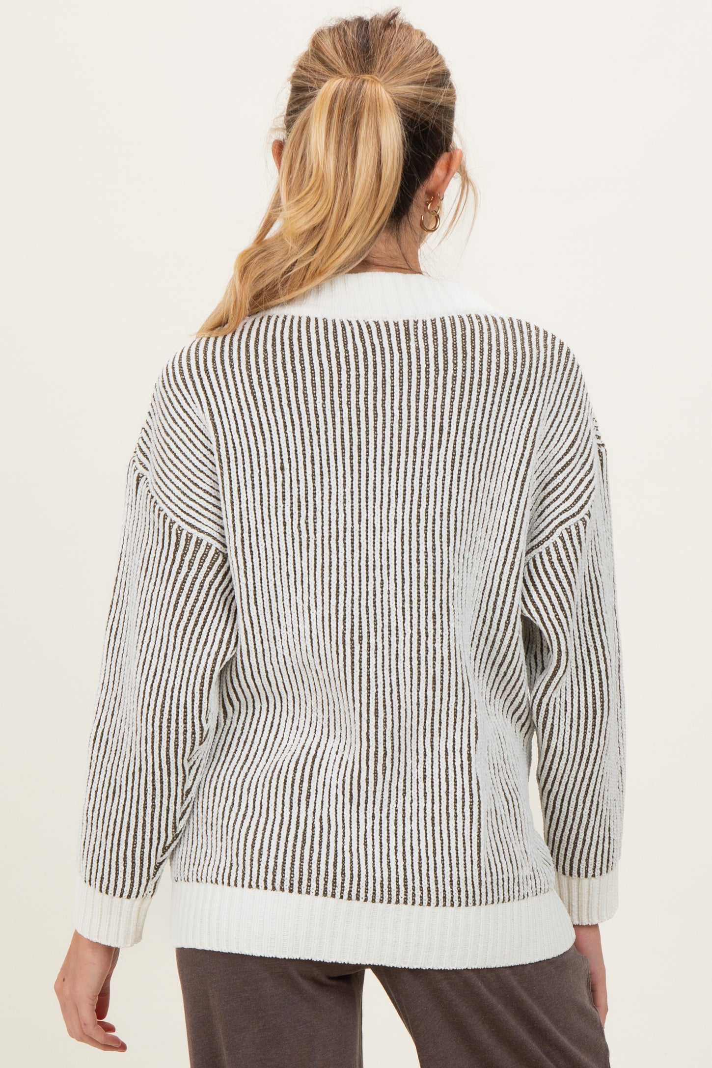 Olive Pocketed Button Front Maternity Cardigan