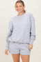 Heather Grey Fleece Sweatshirt Shorts Set