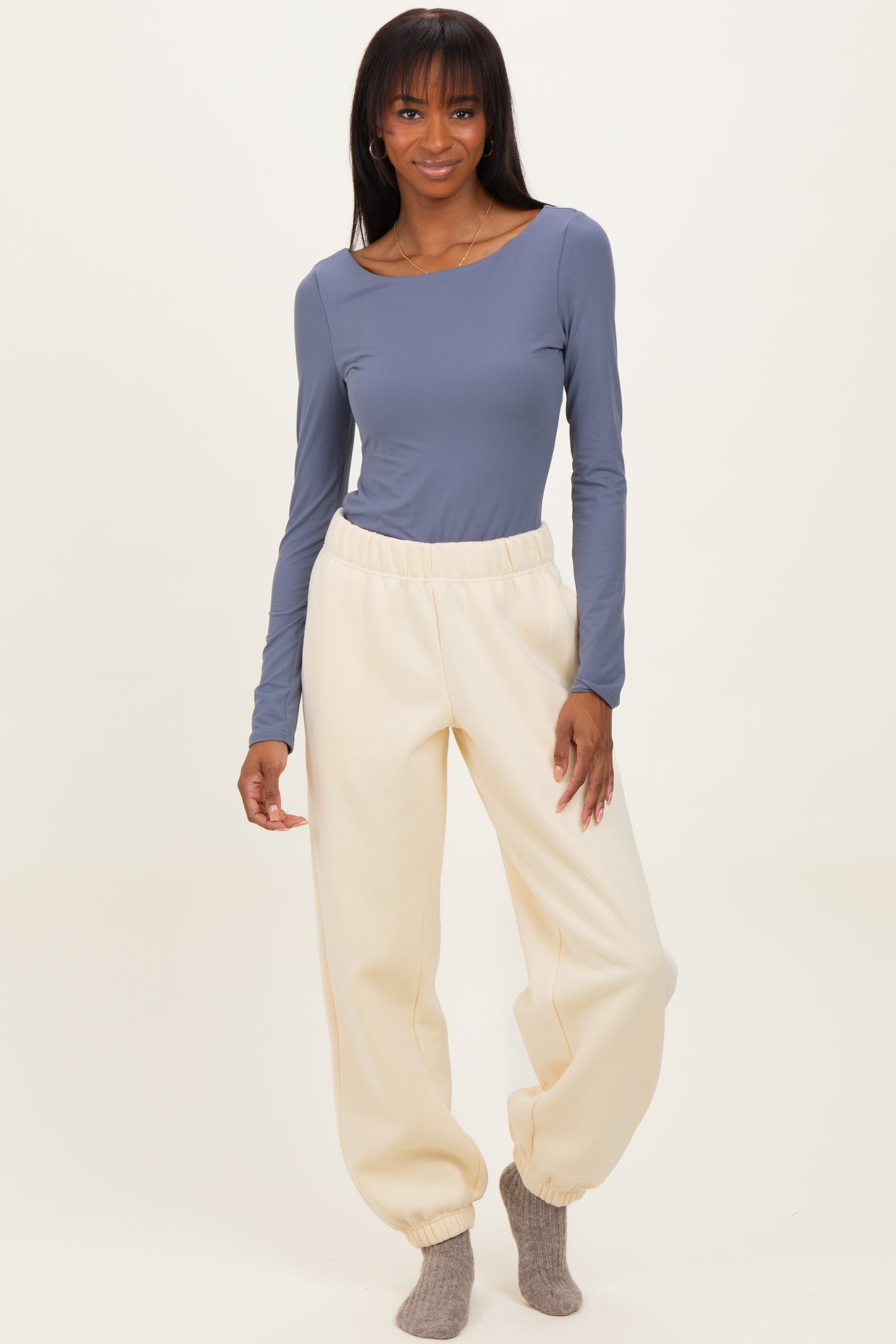 Cream Fleece Sweatpants