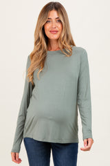 Light Olive Long Sleeve Maternity Top