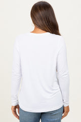 White Long Sleeve Maternity Top