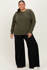 Olive Vintage Wash French Terry Plus Pullover