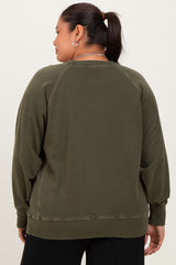 Olive Vintage Wash French Terry Plus Pullover