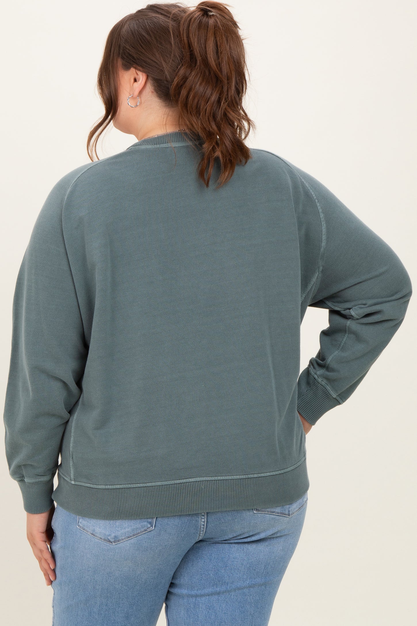 Jade French Terry Vintage Wash Maternity Plus Pullover