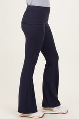 Navy Wide Fold-Over Flared Pants