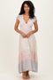 Multicolor Floral Colorblock Tiered Maxi Dress
