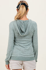 Mint Double Layer Long Sleeve Maternity Nursing Hoodie