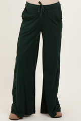 Forest Green Drawstring Wide Leg Maternity Lounge Pant