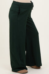 Forest Green Drawstring Wide Leg Maternity Lounge Pant