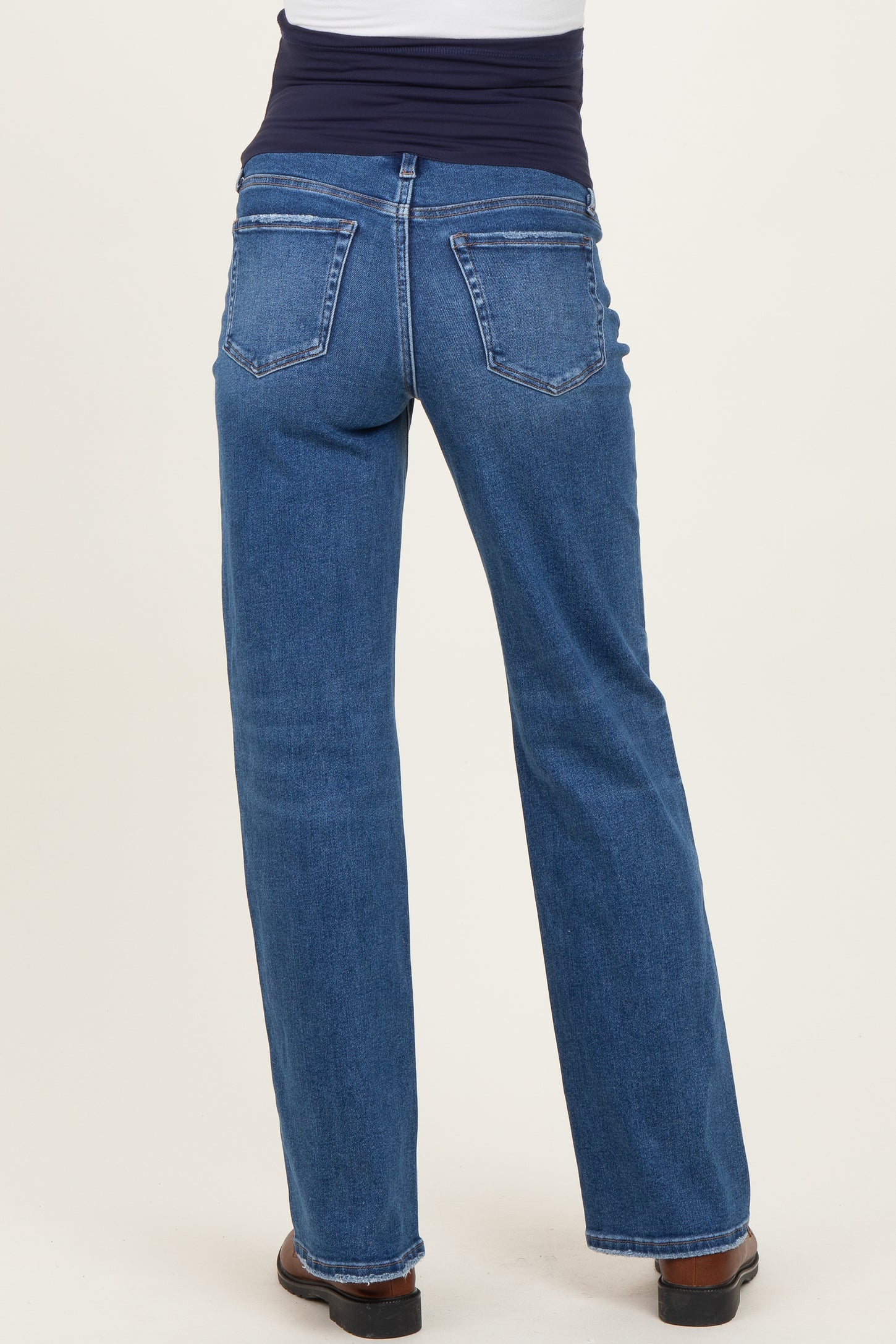 Blue Relaxed Straight Leg Maternity Jeans