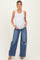 Blue Distressed Open Knee Wide Leg Maternity Jeans