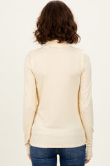 Yellow Solid Long Sleeve Ribbed Turtle Neck Top