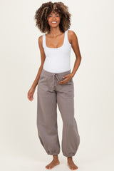 Camel Multi Seam Fleece Maternity Sweatpants