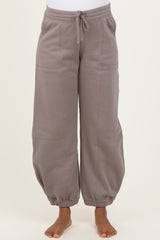 Camel Multi Seam Fleece Maternity Sweatpants