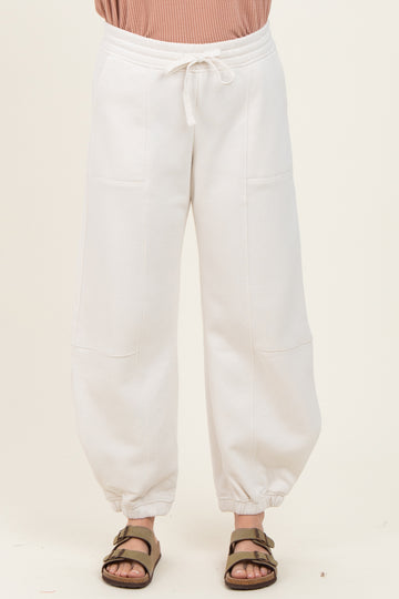 Ivory Multi Seam Fleece Sweatpants
