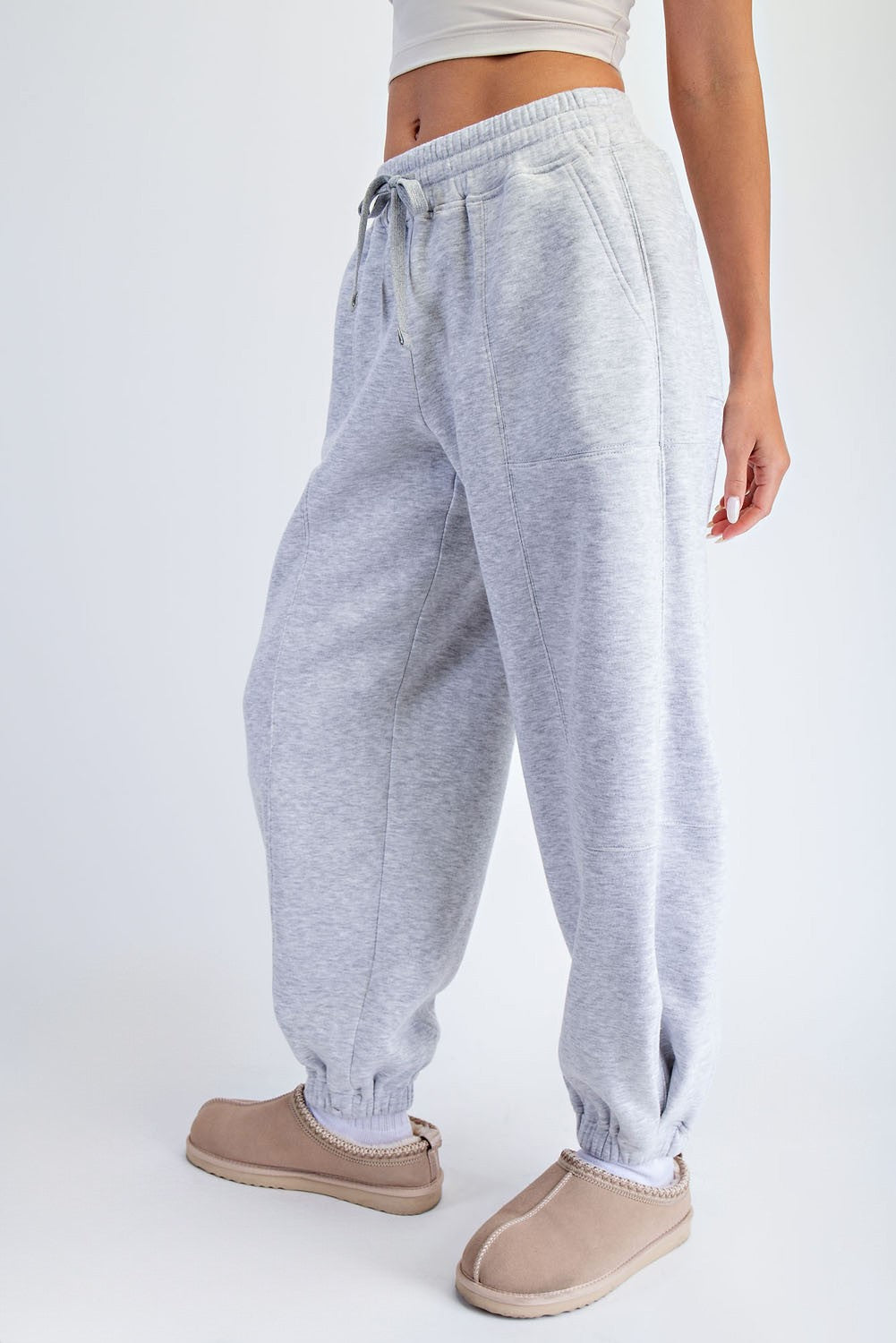 Heather Grey Multi Seam Fleece Sweatpants