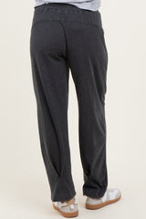 Black Mineral Wash Pleated Maternity Lounge Pants