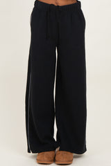 Black Fleece Wide Leg Sweatpants