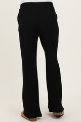 Black Brushed Ribbed Knit Maternity Lounge Pants