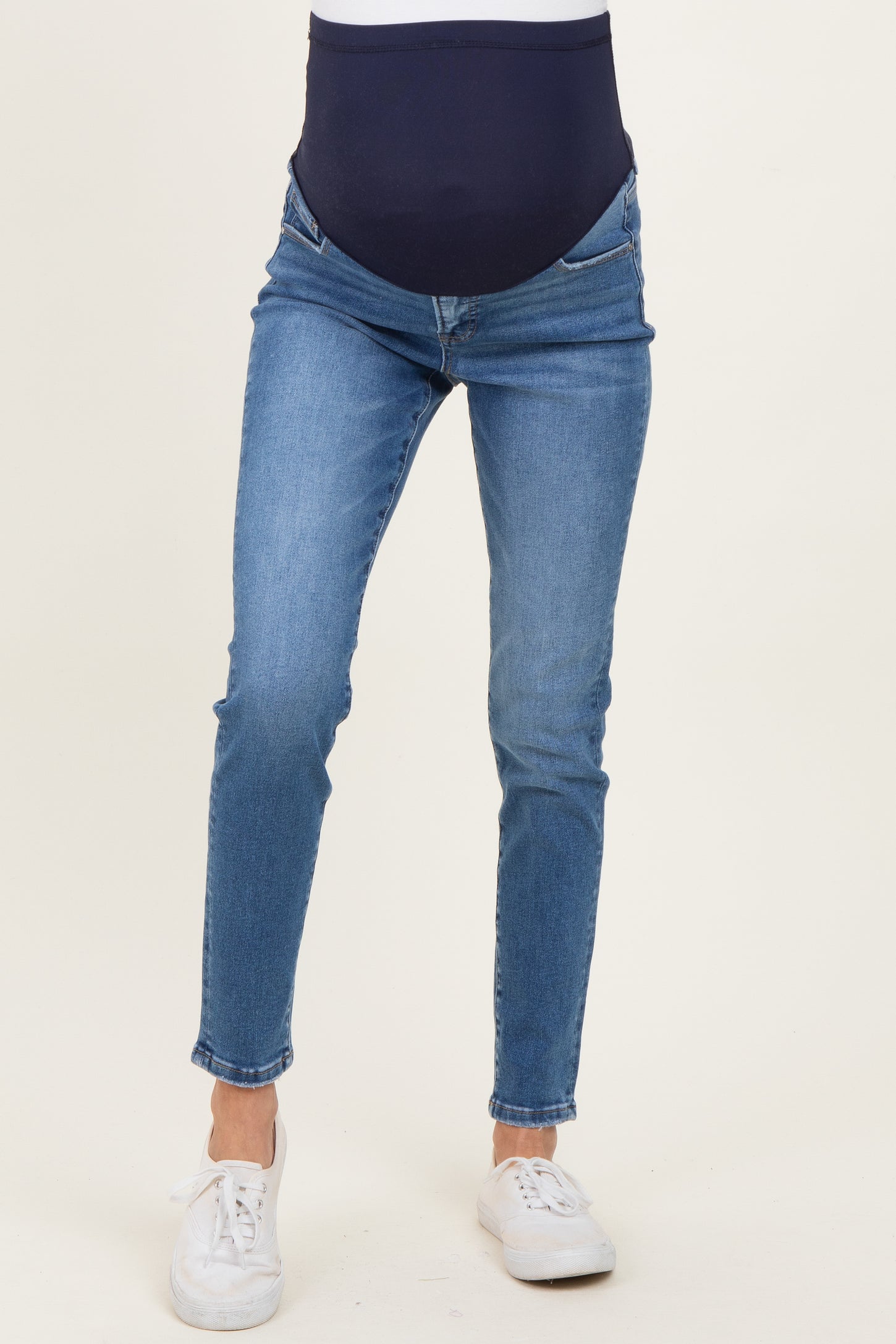 Navy Dark Wash Maternity Skinny Jeans
